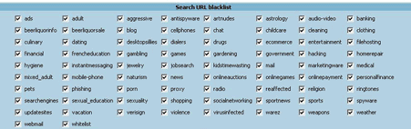 Url block list category