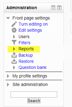 report, move, administrative block, moodle, 2.5