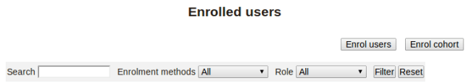 Moodle, Search, enroll edusers, 2.5