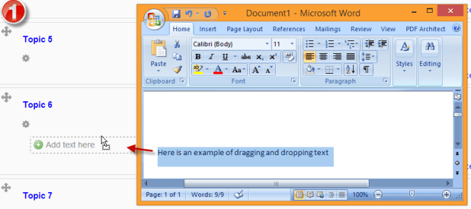 drag and drop, text, word doc,  moodle course, 2.5