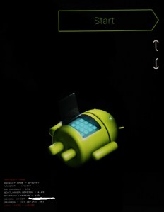 Bootloader screen for andriod, nexus 2012
