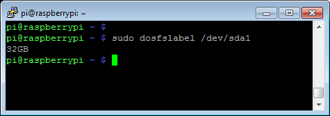 dosfslabel on linux, display label, change label